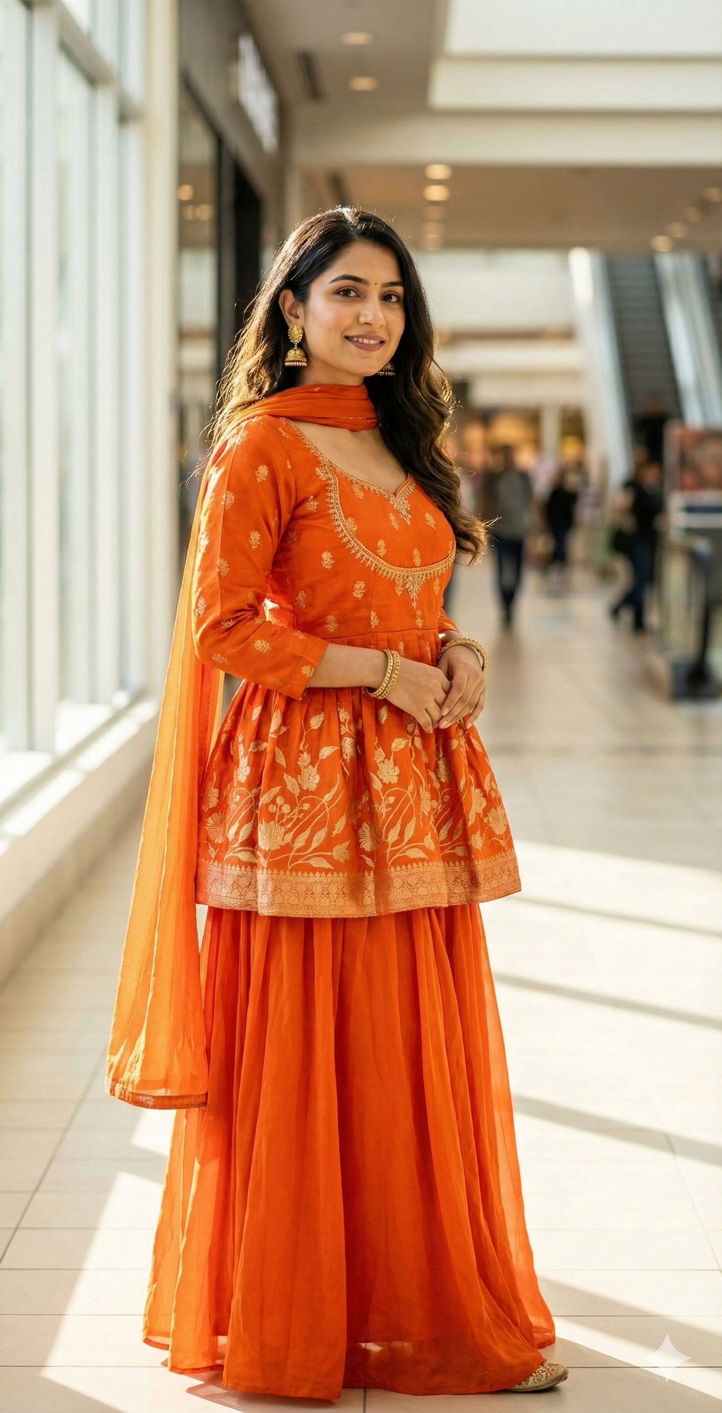 Orange sharara set