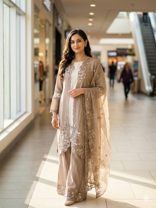 Pakistani style jacket set
